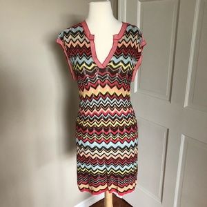 BCBG MaxAzria Knit Chevron Dress with Slip